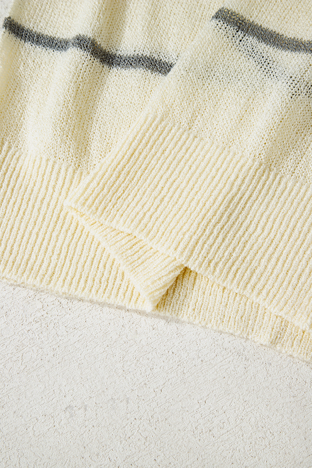 Multicolour Striped Ribbed Edge Drop Shoulder Sweater - Rainbow Style