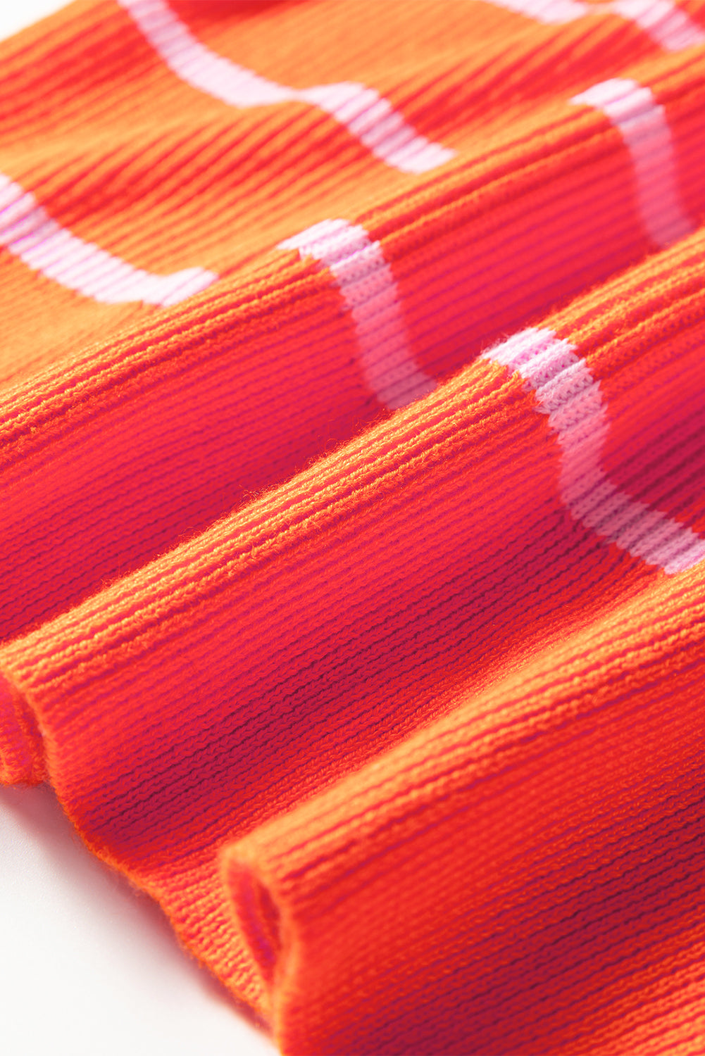 Orange Stripe Ribbed High Neck Drop Shoulder Boxy Fit Sweater - Modern Comfort
