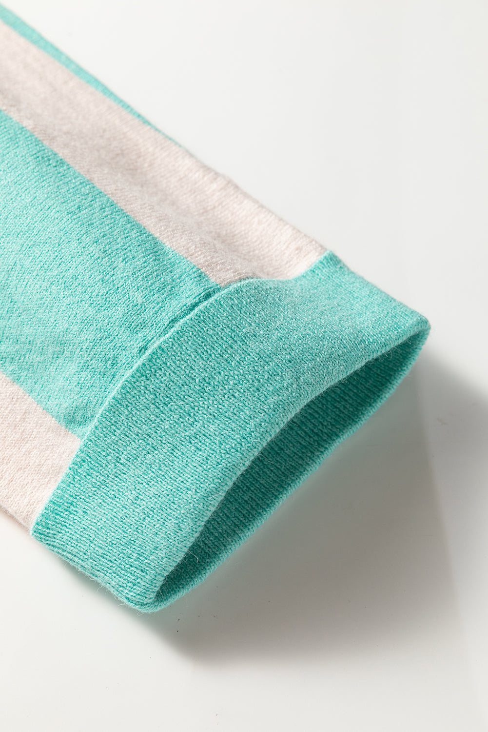 Iceland Blue Colorblock Knit Open Front Short Casual Cardigan - Cool Elegance