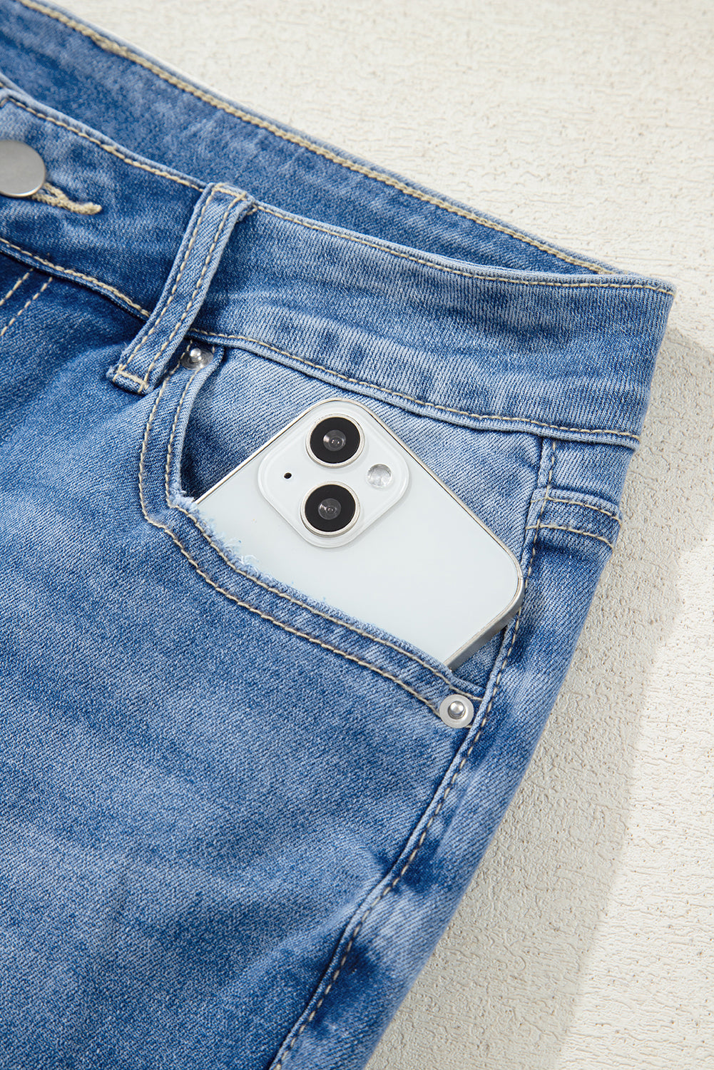 Ashleigh Blue Cut out Side Frayed Hemline Flare Jeans