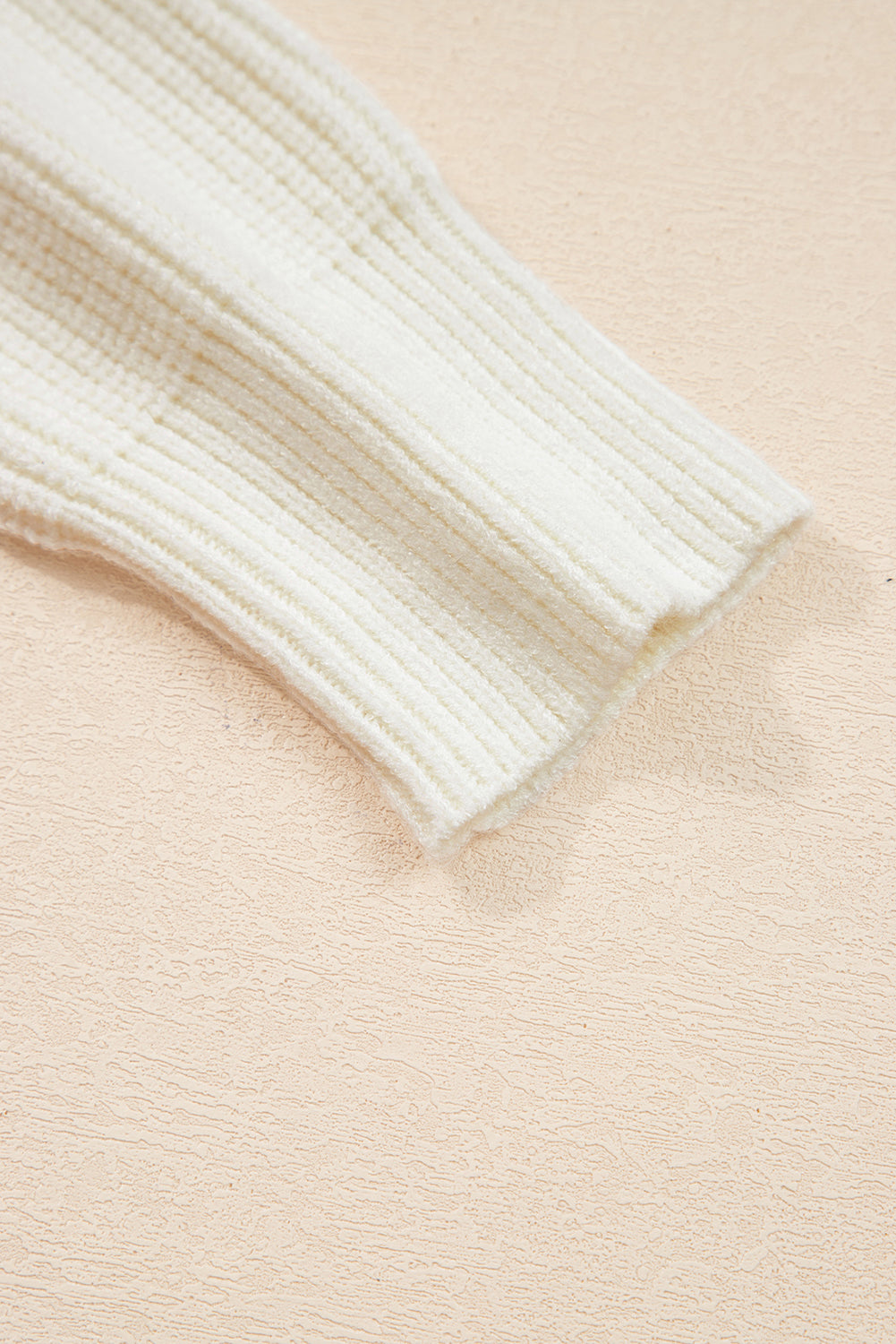 Beige Pumpkin Embroidered Ribbed Thanksgiving Halloween Holiday Sweater - Festive Style