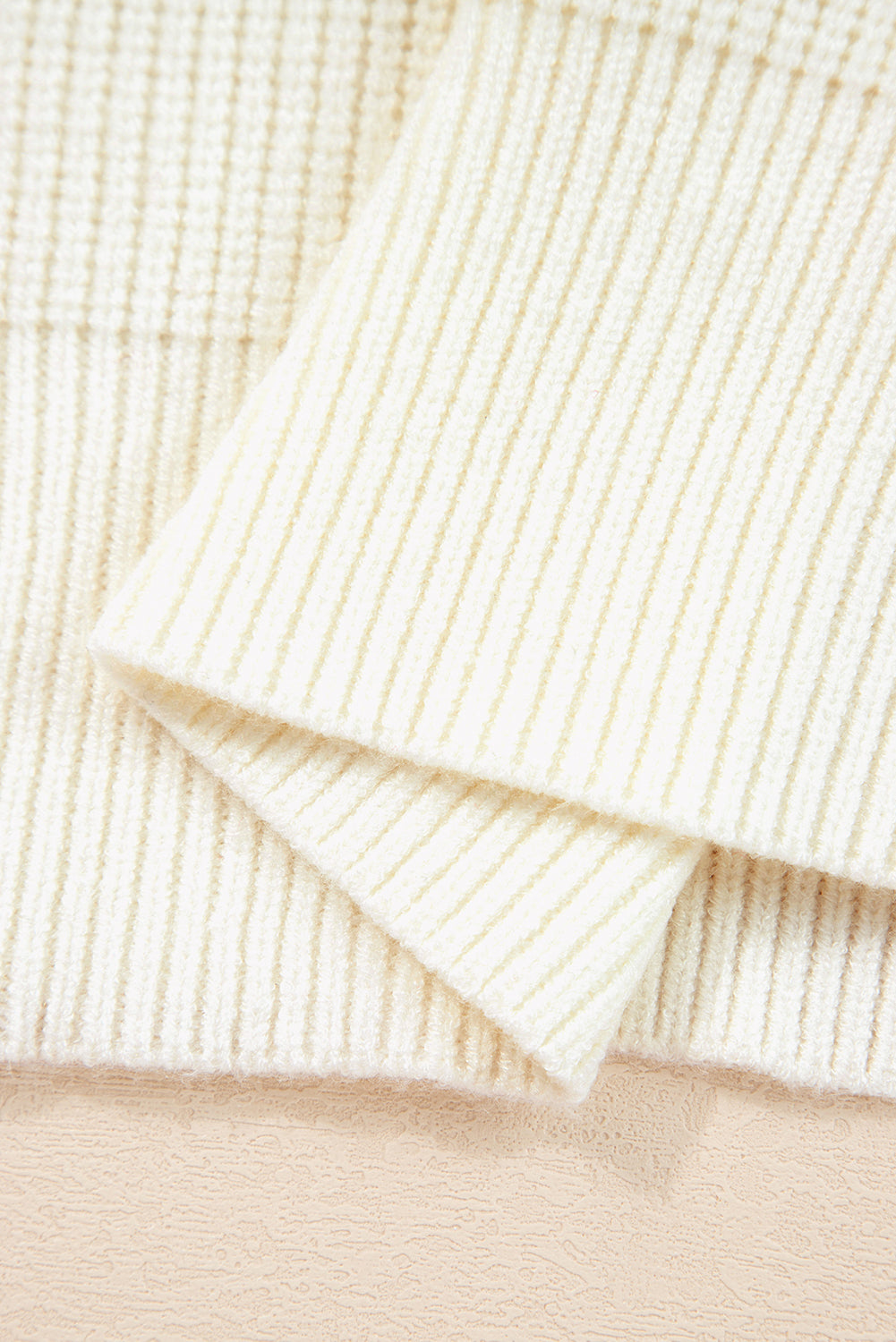 Beige Pumpkin Embroidered Ribbed Thanksgiving Halloween Holiday Sweater - Festive Style