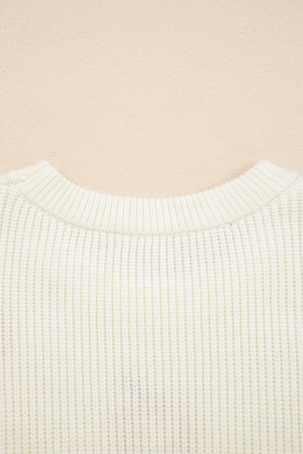 Beige Pumpkin Embroidered Ribbed Thanksgiving Halloween Holiday Sweater - Festive Style